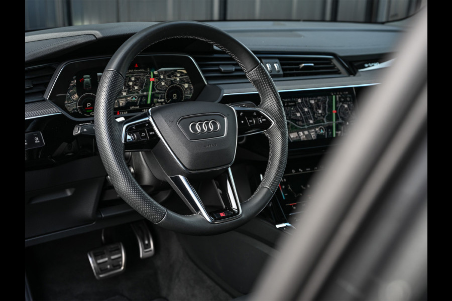 Audi Q8 Sportback e-tron 55 quattro 408pk S Edition 115 kWh | Panoramadak | S-Seats + Memory | B&O Sound | Camera | Luchtvering | Keyless | Active Cruise | Ambiance Interieur | 4-Zone Climate | Decor Carbon