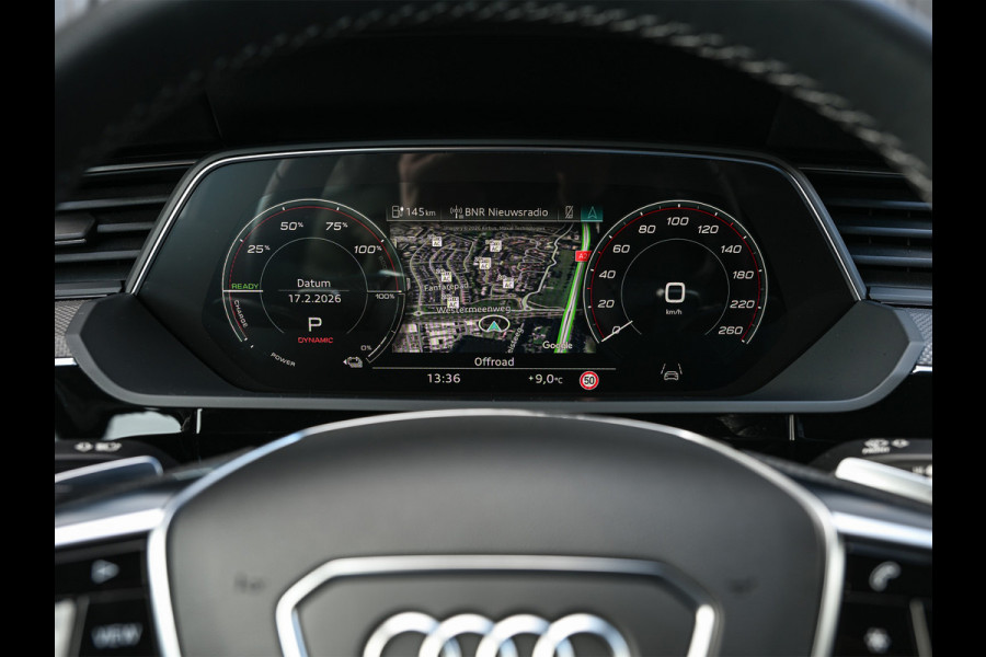 Audi Q8 Sportback e-tron 55 quattro 408pk S Edition 115 kWh | Panoramadak | S-Seats + Memory | B&O Sound | Camera | Luchtvering | Keyless | Active Cruise | Ambiance Interieur | 4-Zone Climate | Decor Carbon