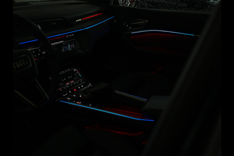 Audi Q8 Sportback e-tron 55 quattro 408pk S Edition 115 kWh | Panoramadak | S-Seats + Memory | B&O Sound | Camera | Luchtvering | Keyless | Active Cruise | Ambiance Interieur | 4-Zone Climate | Decor Carbon