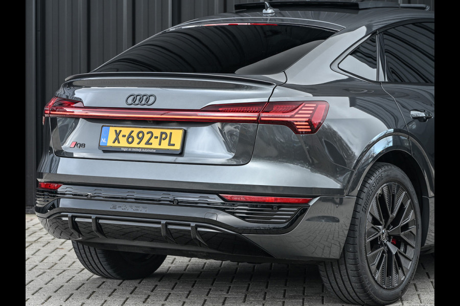 Audi Q8 Sportback e-tron 55 quattro 408pk S Edition 115 kWh | Panoramadak | S-Seats + Memory | B&O Sound | Camera | Luchtvering | Keyless | Active Cruise | Ambiance Interieur | 4-Zone Climate | Decor Carbon