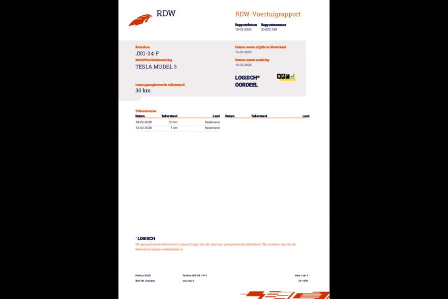 Tesla Model 3 RWD 60 kWh / Nieuw! / Incl. BTW / Pano / Stuurverw. / Elek. Klep / 360 camera / Pearl White Metallic