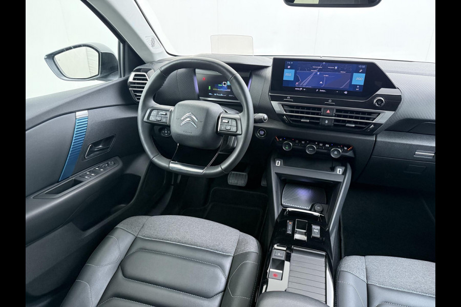 Citroën Ë-C4 Shine 50 kWh SOH 98% 3-FASE LADER | STUUR- & STOELVERWARMING | TREKHAAK | HEAD-UP DISPLAY | CAMERA | KEYLESS START & GO | DODEHOEKDETECTIE | RIJKLAAR MET 12 MAANDEN BOVAG-GARANTIE