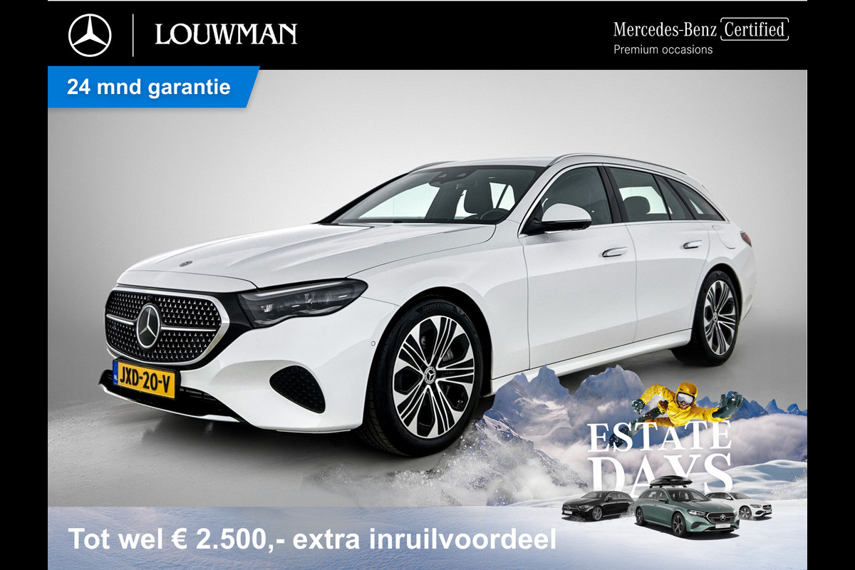 Mercedes-Benz E-Klasse Estate 300 e Luxury Line Plug-In Hybride Trekhaak | Rijassistentiepakket plus | Parkeerpakket met 360°-camera | Distronic | Sfeerverlichting. Inclusief 24 maanden MB Certified garantie voor Europa.