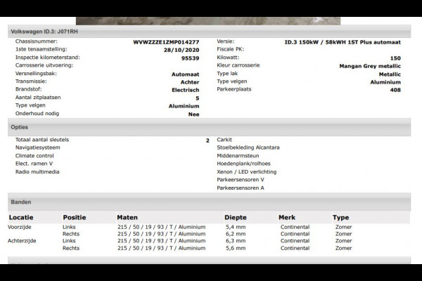 Volkswagen ID.3 First Plus 150KW / 58 kWh / Pdc+Camera / Navigatie / Xenon / Aico-ecc./ Radio multimedia / Apk 10-2026