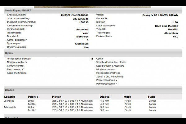 Škoda ENYAQ iV 80 / 204PK / 82KWh Lounge / Navigatie /  Pdc+Camera / 1/2 Leder / Carlpay-Android / Airco-ecc./ Xenon / Apk Nieuw