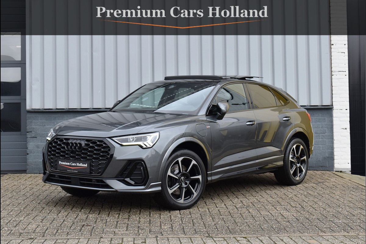 Audi Q3 Sportback 45 TFSI e S-Line 245 Pk Pano Rood Stiksel Leder Trekhaak Navi Camera 19 Inch