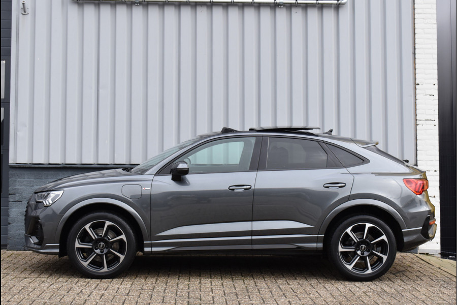 Audi Q3 Sportback 45 TFSI e S-Line 245 Pk Pano Rood Stiksel Leder Trekhaak Navi Camera 19 Inch