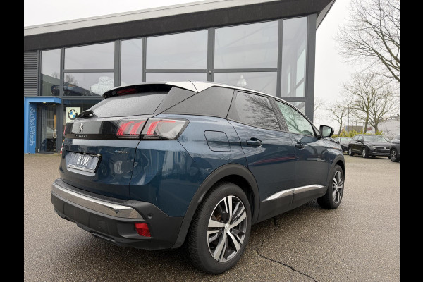 Peugeot 3008 1.6 HYbrid 300 Allure Pack Business PHEV| 300PK!| ADAPTIVE CRUISE CONTROL| STANDKACHEL| STOELVERWARMING| CAMERA VOOR + ACHTER| DODE HOEK SENSOR| ELEKTRISCHE ACHTERKLEP| RIJKLAAR. INCL 12 MND BOVAG GARANTIE