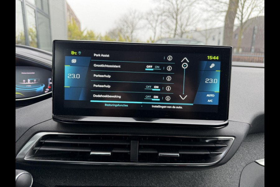 Peugeot 3008 1.6 HYbrid 300 Allure Pack Business PHEV| 300PK!| ADAPTIVE CRUISE CONTROL| STANDKACHEL| STOELVERWARMING| CAMERA VOOR + ACHTER| DODE HOEK SENSOR| ELEKTRISCHE ACHTERKLEP| RIJKLAAR. INCL 12 MND BOVAG GARANTIE