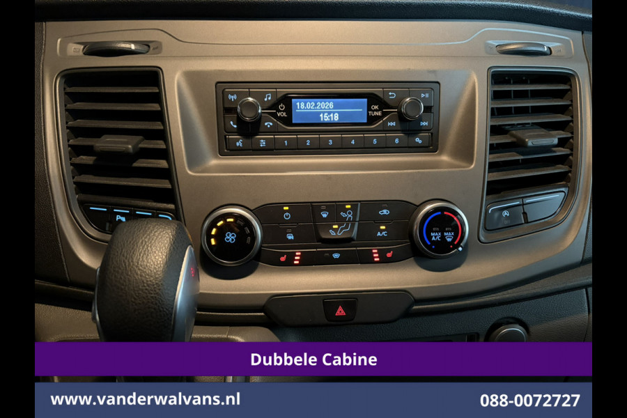 Ford Transit Custom 2.0 TDCI 170pk Automaat L2H1 Dubbele Cabine Euro6 Airco | 5-Zits | LED | Cruisecontrol Stoelverwarming, Verwarmde voorruit, LM velgen, Trekhaak, Parkeersensoren