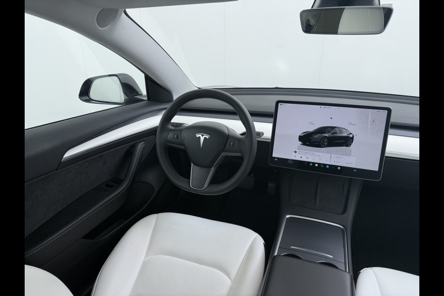 Tesla Model 3 RWD SR plus 325PK LFP Accu Ivory AutoPilot Leder Pano-dak FSD-vb. Adaptive-Cruise Camera's Elektr.-Stuur+Stoelen+Spiegels+Geheug Priv.Glasss Navi LED DAB Voorverwarmen Keyless One-Pedal-Drive Lmv 18" SOH 89% 1e Eigenaar Origineel Nederlandse Auto Fabrieks Garantie op Accu en Motor tot 23-08-2031 / 160.000km