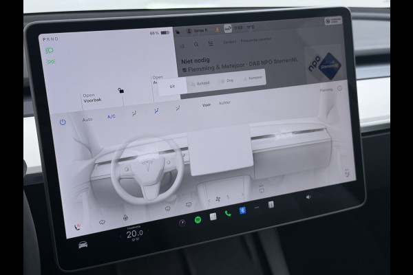 Tesla Model 3 RWD SR plus 325PK LFP Accu Ivory AutoPilot Leder Pano-dak FSD-vb. Adaptive-Cruise Camera's Elektr.-Stuur+Stoelen+Spiegels+Geheug Priv.Glasss Navi LED DAB Voorverwarmen Keyless One-Pedal-Drive Lmv 18" SOH 89% 1e Eigenaar Origineel Nederlandse Auto Fabrieks Garantie op Accu en Motor tot 23-08-2031 / 160.000km