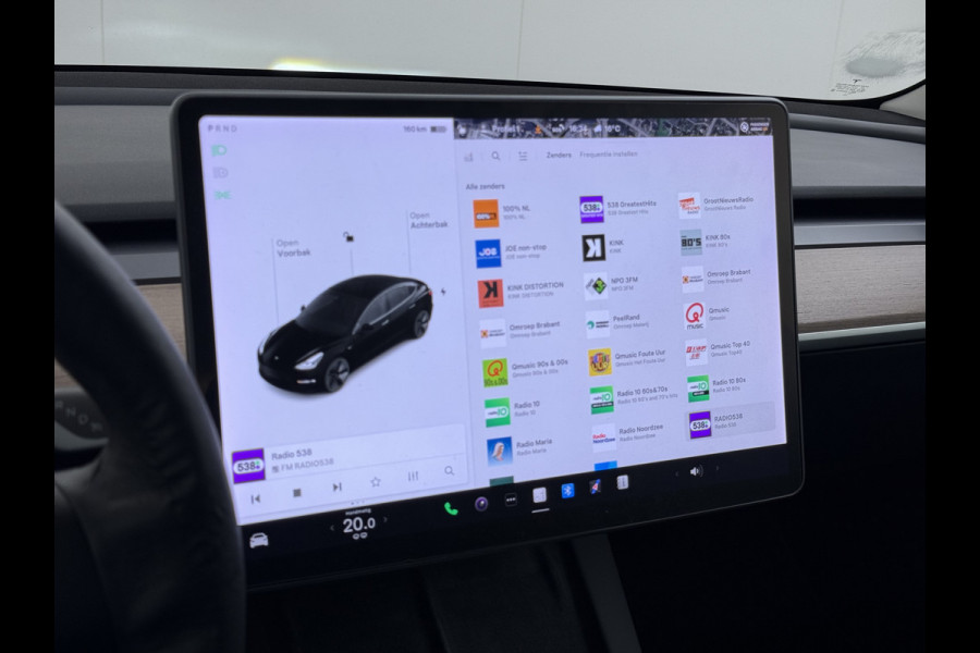 Tesla Model 3 RWD SR+ NW Model 60kWh LFP 283PK Warmtepomp Elektr.A-klep Sentry Mode Stoel+Bankverwarmd FSD 18" Premium Luidspr. AutoPilot Leer Navi LED Comfortstoelen ACC DAB Keyless en Voorverwarmen interieur via App One-Pedal-Drive Origineel Nederlandse auto Garantie Accu/Motor tot 14-06-2029 max 160.000km