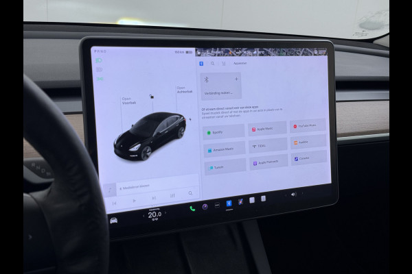 Tesla Model 3 RWD SR+ NW Model 60kWh LFP 283PK Warmtepomp Elektr.A-klep Sentry Mode Stoel+Bankverwarmd FSD 18" Premium Luidspr. AutoPilot Leer Navi LED Comfortstoelen ACC DAB Keyless en Voorverwarmen interieur via App One-Pedal-Drive Origineel Nederlandse auto Garantie Accu/Motor tot 14-06-2029 max 160.000km