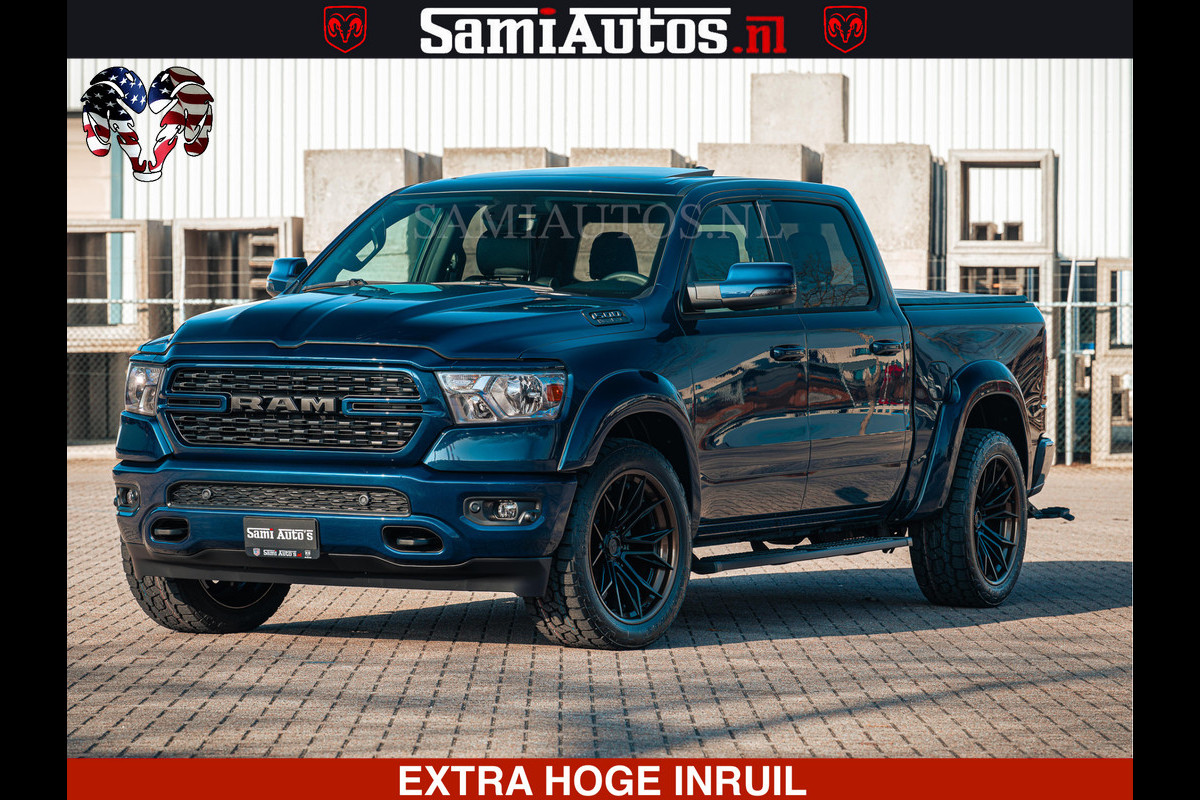 Dodge Ram SPORT | 5.7 V8 4x4 HEMI | PANORAMA DAK | GROOTSCHEM 12 INCH | LPG | Patriot Blue | CREW CAB | DUBBELE CABINE | 5 PERSOONS | DC | VOORRAAD NR 2555 - 3325