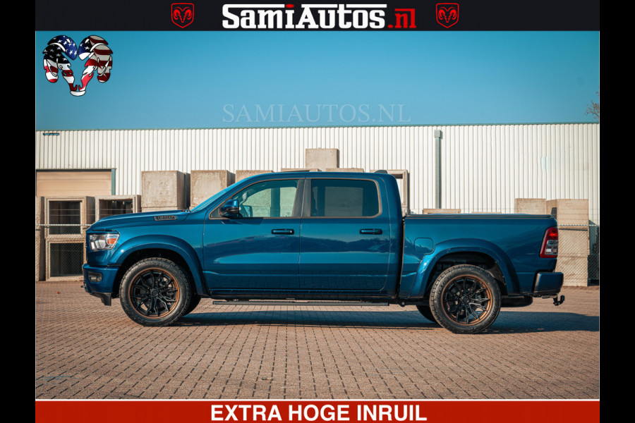 Dodge Ram SPORT | 5.7 V8 4x4 HEMI | PANORAMA DAK | GROOTSCHEM 12 INCH | LPG | Patriot Blue | CREW CAB | DUBBELE CABINE | 5 PERSOONS | DC | VOORRAAD NR 2555 - 3325