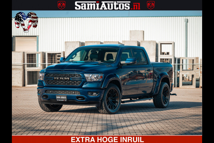 Dodge Ram SPORT | 5.7 V8 4x4 HEMI | PANORAMA DAK | GROOTSCHEM 12 INCH | LPG | Patriot Blue | CREW CAB | DUBBELE CABINE | 5 PERSOONS | DC | VOORRAAD NR 2555 - 3325