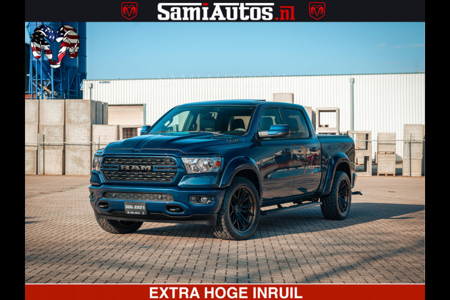 Dodge Ram SPORT | 5.7 V8 4x4 HEMI | PANORAMA DAK | GROOTSCHEM 12 INCH | LPG | Patriot Blue | CREW CAB | DUBBELE CABINE | 5 PERSOONS | DC | VOORRAAD NR 2555 - 3325