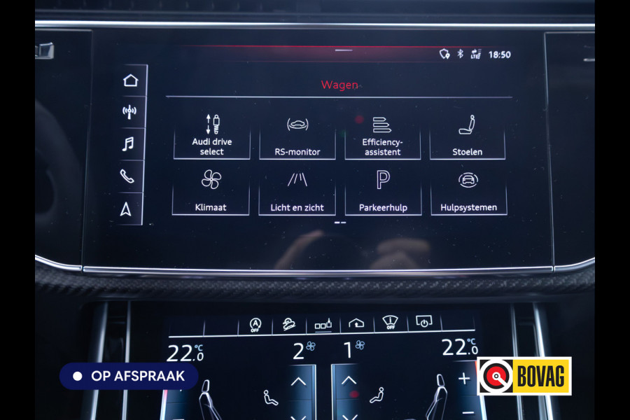 Audi RS Q8 RSQ8 4.0 V8 Urban Dynamic 800 PK / 1000 Nm Quattro | Keramisch | 24" Vossen | Akrapovic Titanium compleet | Panoramadak, Standkachel, Softclose, Stoelverw. & Ventilatie, Elec. trekhaak, B&O, 4 WST