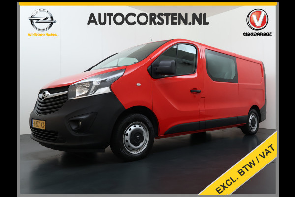 Opel Vivaro D126PK Dubbele Cabine 5-Persoons L2H1 Trekhaak Camera Navi Airco Cruise Control Pdc Sport EcoFlex 1.6CDTI Euro 6 Betonplex Vloer Wandbetimmering Schuifdeur Regen-Lichtsensor 1e Eigenaar Origineel Nederlandse Auto Dealeronderhouden 2.000kg trekvermogen
