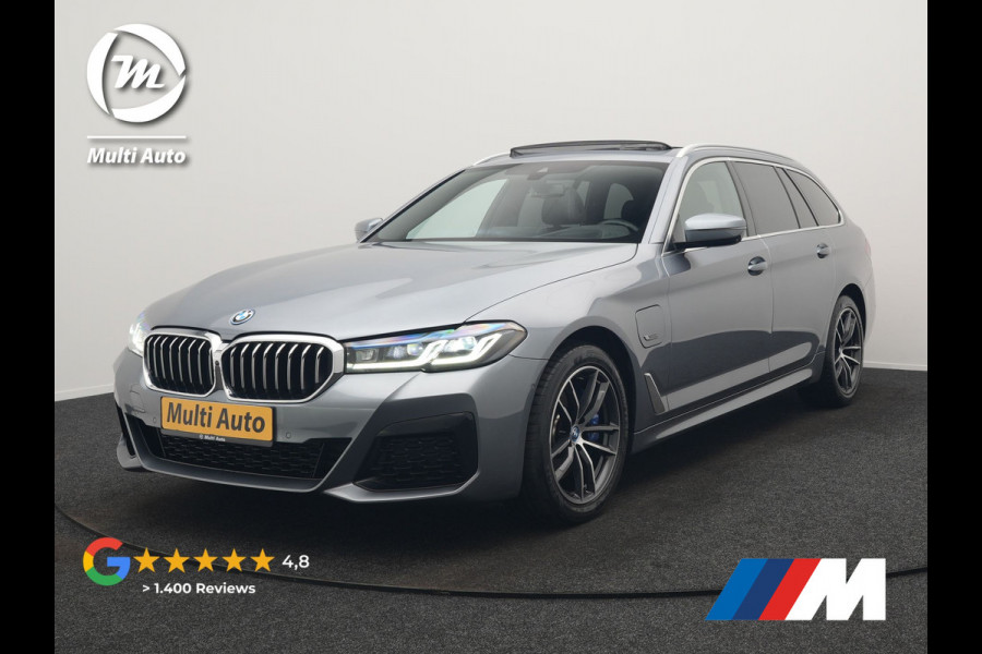BMW 5 Serie Touring 530e xDrive M Sport Plug In Hybrid 293pk Dealer O.H. PHEV | Panodak | Head Up | Laser LED | 360 Camera | Harman & Kardon | Sfeerverlichting | Alcantara Sportstoelen Verwarmd | Keyless | Blis | Virtual | Navigatie | DAB |