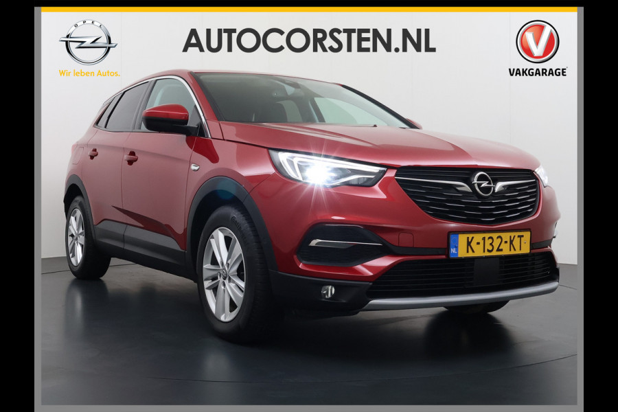 Opel Grandland X AUT-8 T131pk Innovation Trekhaak LED Navi 17"lm Keyless 1/2Leer AGR-Comfort-Stoel+Verwarmd Apple/Android Pdc Dab Ecc Tel. Isofix Mistlampen Priv.Glass Blindspot Lane-dep. Bordherk. Usb Bluetooth CruiseControl Licht-/Zichtpakket Elek.Inkl.spiegels Elek.Ramen Led 17''LM 1.2 Turbo Business Elegance NL-auto EURO 6 Origin.NLse auto Volledig Dealer onderhouden 1300kg trekvermogen € 39.000,- nieuw