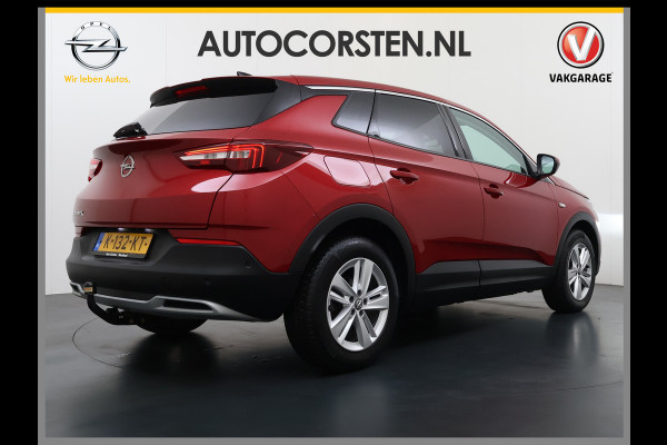 Opel Grandland X AUT-8 T131pk Innovation Trekhaak LED Navi 17"lm Keyless 1/2Leer AGR-Comfort-Stoel+Verwarmd Apple/Android Pdc Dab Ecc Tel. Isofix Mistlampen Priv.Glass Blindspot Lane-dep. Bordherk. Usb Bluetooth CruiseControl Licht-/Zichtpakket Elek.Inkl.spiegels Elek.Ramen Led 17''LM 1.2 Turbo Business Elegance NL-auto EURO 6 Origin.NLse auto Volledig Dealer onderhouden 1300kg trekvermogen € 39.000,- nieuw