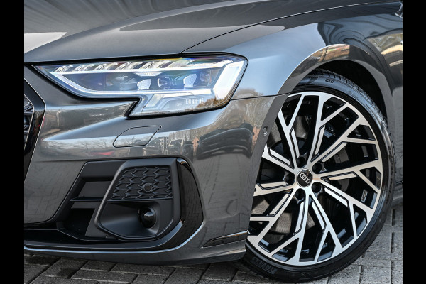 Audi A8 60 TFSI e quattro 463PK S-Line B&O Advanced | Head-Up Display | Achteras besturing | Panorama dak | Trekhaak | Soft-Close | Alcantara hemel bekleding | Carbon inleg | 360 Camera | Standkachel | Adaptive Cruise Control