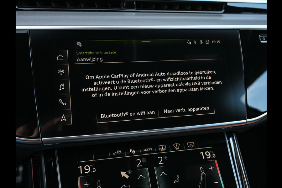Audi A8 60 TFSI e quattro 463PK S-Line B&O Advanced | Head-Up Display | Achteras besturing | Panorama dak | Trekhaak | Soft-Close | Alcantara hemel bekleding | Carbon inleg | 360 Camera | Standkachel | Adaptive Cruise Control