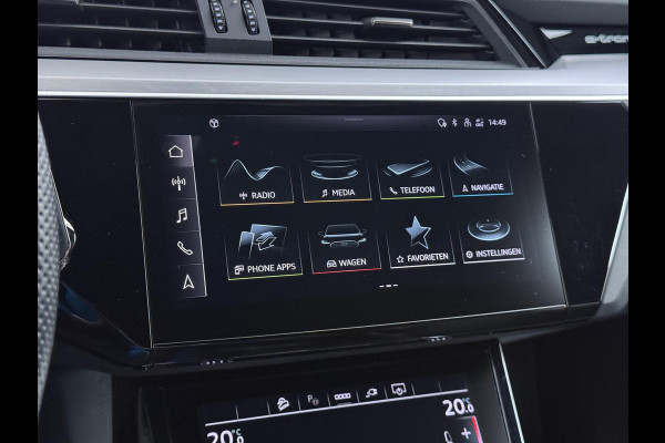 Audi e-tron 55 quattro S edition 95 kWh S-LINE BINNEN & BUITEN | SOH 94% | ORIG. NL AUTO | CAMERA | ELEK. KOFFERBAK | ADAPTIEVE CRUISE CONTROL | STOELVERWARMING | MEMORY SEATS |AFN. TREKHAAK | AUDI DEALER ONDERHOUDEN | RIJKLAAR + 12 MND BOVAG GARANTIE