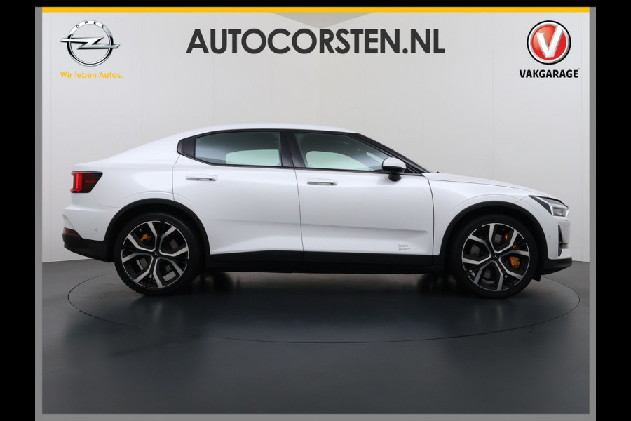 Polestar 2 78kWh 408PK PERFORMANCE 0-100 4,7sec. Long Range Pano-dak Elektr.Stoel+Stuur-verwarmd GSM-Key (semi-)-AutoPilot AWD GSM-Sleutel  SOH 93% Google-Android® Navi 360°Camera Elek.Achterklep PDC-a+v Performance-Ophanging Premium-Audio Active-Grille Keyless LEDParkeerassist auto 1.500KG Trekgewicht! 3fase 11kw thuis laden 4-season-Bnd € 66.000 nieuw