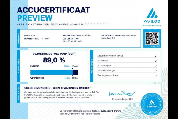 Smart Forfour Aut. EQ Essential 18 kWh | 89% SOH | LMV | Leder |
