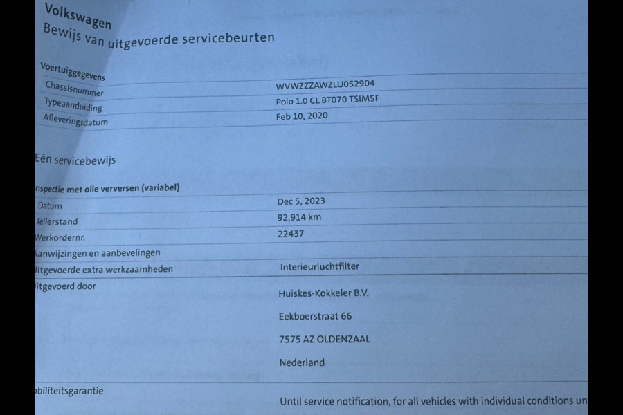 Volkswagen Polo 1.0 TSI Comfortline * Carplay * Adaptieve Cruise Control * Airco * Lichtsensor