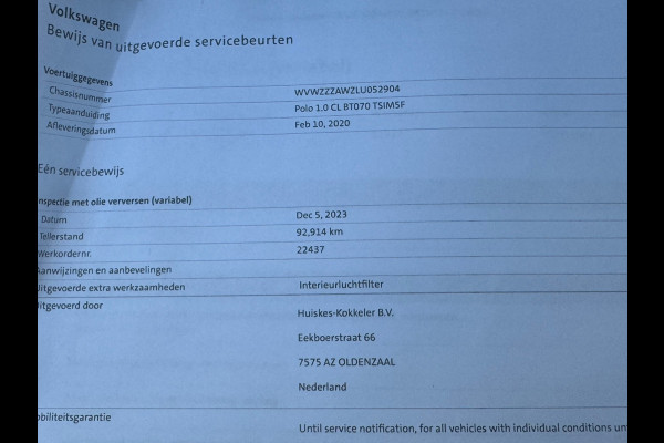 Volkswagen Polo 1.0 TSI Comfortline * Carplay * Adaptieve Cruise Control * Airco * Lichtsensor