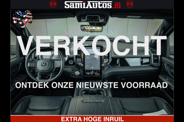 Dodge Ram Limited SPORT H.O 540HP 706Nm | Massage + Full Option | De Meest Luxe en Volle Pick-Up in zijn Klasse | Comfortabele Dubbele Cabine met Royale 5 Zitplaatsen | BPM vrij | Nu Leverbaar uit Voorraad | Voorraad Nr 2348 - 5158