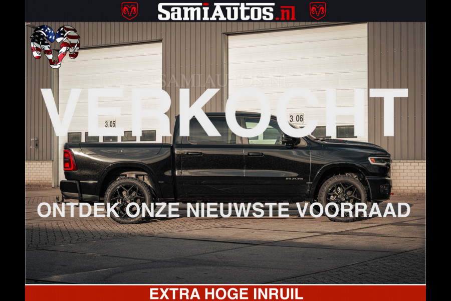 Dodge Ram Limited SPORT H.O 540HP 706Nm | Massage + Full Option | De Meest Luxe en Volle Pick-Up in zijn Klasse | Comfortabele Dubbele Cabine met Royale 5 Zitplaatsen | BPM vrij | Nu Leverbaar uit Voorraad | Voorraad Nr 2348 - 5158