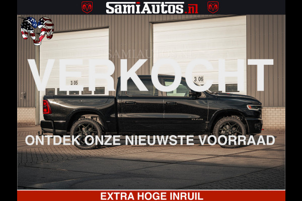 Dodge Ram Limited SPORT H.O 540HP 706Nm | Massage + Full Option | De Meest Luxe en Volle Pick-Up in zijn Klasse | Comfortabele Dubbele Cabine met Royale 5 Zitplaatsen | BPM vrij | Nu Leverbaar uit Voorraad | Voorraad Nr 2348 - 5158