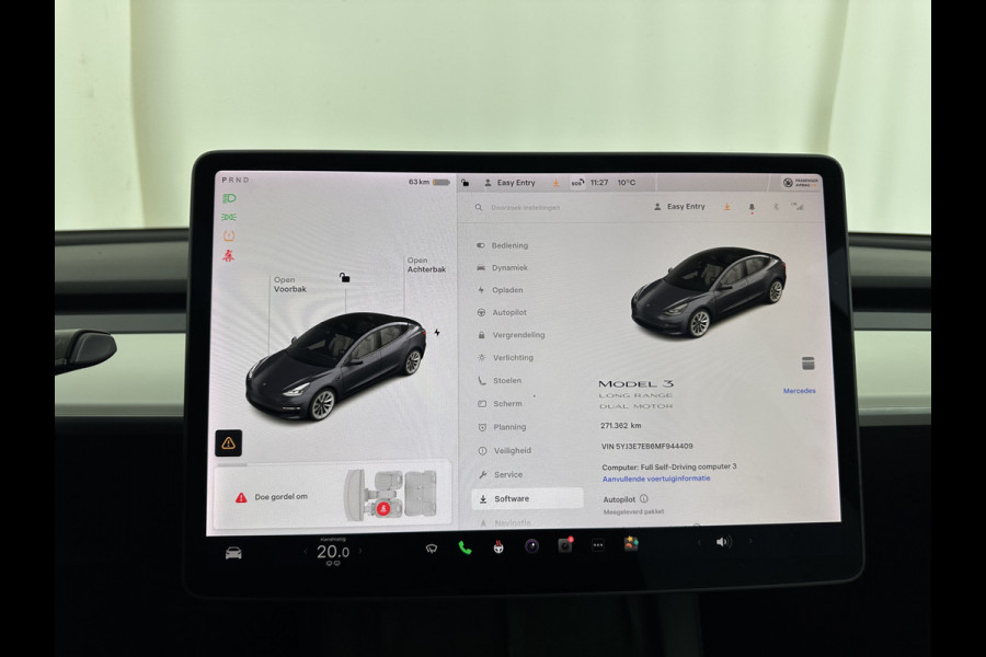 Tesla Model 3 ⚠️HV-BATTERY-DEFECT⚠️ Long Range AWD 75 kWh [ 3-Fase ] {SOH-86%} (INCL-BTW) Aut. *PANO | AUTOPILOT | LEATHER | KEYLESS | FULL-LED | MEMORY-PACK | TOPVIEW | DAB | CARPLAY | DIGI-COCKPIT | LANE-ASSIST | COMFORTSEATS | 19"ALU*