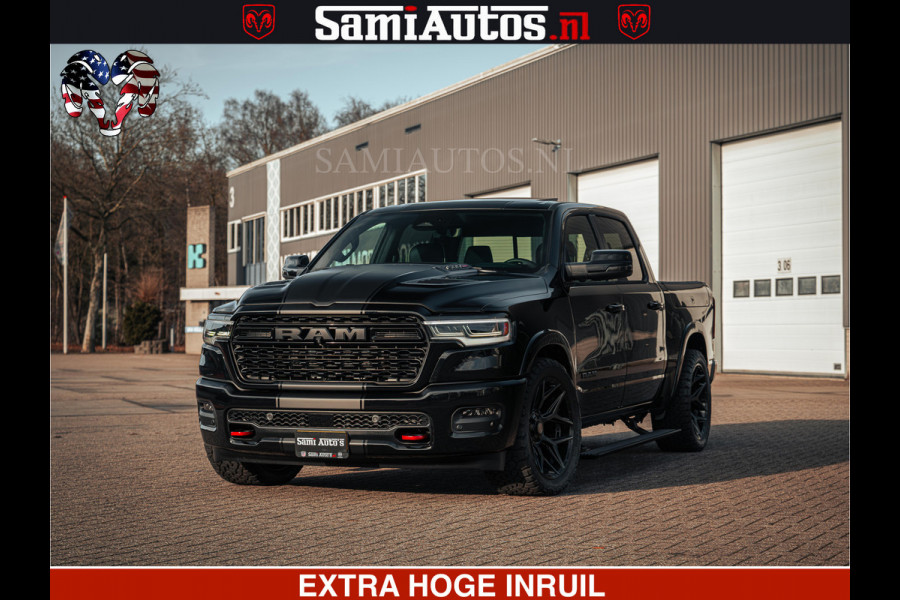 Dodge Ram Limited Night H.O 540HP 706Nm | Massage + Full Option | De Meest Luxe en Volle Pick-Up in zijn Klasse | Comfortabele Dubbele Cabine met Royale 5 Zitplaatsen | BPM vrij | Nu Leverbaar uit Voorraad | Voorraad Nr 2328 -  5157