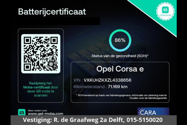 Opel CORSA-E 3 FASE 50kWH.ACCU 86% GARANTIE 2030* Navigatie | WLTP 323 | Apple Carplay & AndroidAUTO