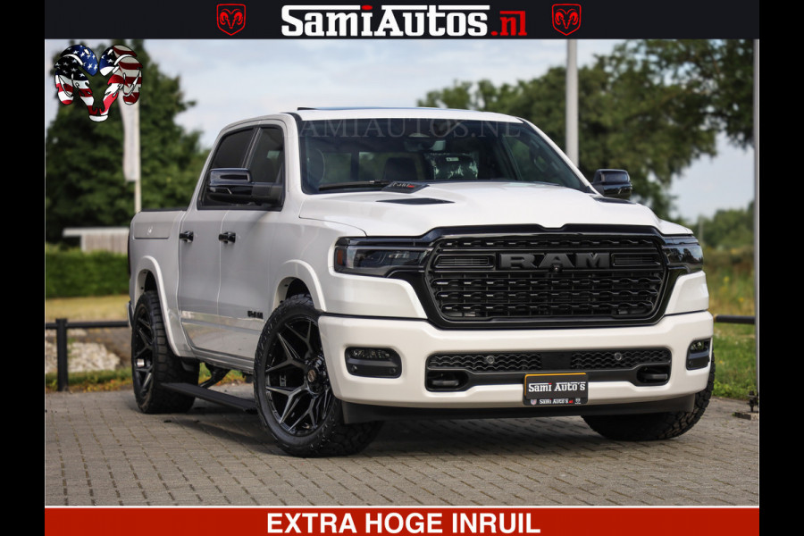 Dodge Ram Limited Night High Output 540HP 706Nm | Massage + Full Option | De Meest Luxe en Volle Pick-Up in zijn Klasse | Comfortabele Dubbele Cabine met Royale 5 Zitplaatsen | BPM vrij | Nu Leverbaar uit Voorraad | Voorraad Nr 2352 - 7649