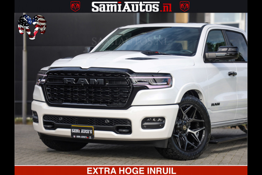 Dodge Ram Limited Night High Output 540HP 706Nm | Massage + Full Option | De Meest Luxe en Volle Pick-Up in zijn Klasse | Comfortabele Dubbele Cabine met Royale 5 Zitplaatsen | BPM vrij | Nu Leverbaar uit Voorraad | Voorraad Nr 2352 - 7649