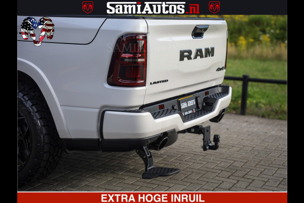Dodge Ram Limited Night High Output 540HP 706Nm | Massage + Full Option | De Meest Luxe en Volle Pick-Up in zijn Klasse | Comfortabele Dubbele Cabine met Royale 5 Zitplaatsen | BPM vrij | Nu Leverbaar uit Voorraad | Voorraad Nr 2352 - 7649