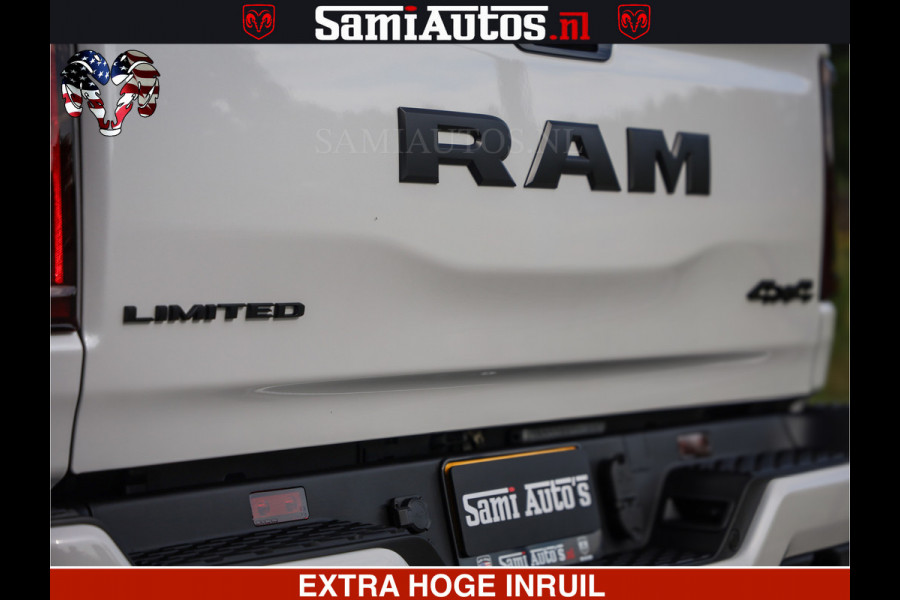 Dodge Ram Limited Night High Output 540HP 706Nm | Massage + Full Option | De Meest Luxe en Volle Pick-Up in zijn Klasse | Comfortabele Dubbele Cabine met Royale 5 Zitplaatsen | BPM vrij | Nu Leverbaar uit Voorraad | Voorraad Nr 2352 - 7649