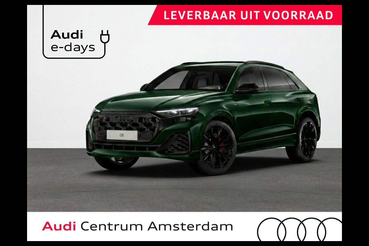 Audi Q8 Pro Line S 55 TFSI e 394 pk | Midnight emerald green | Glazen panoramadak | Bang & Olufsen Premium 3D | Sportstoelen plus voorin |