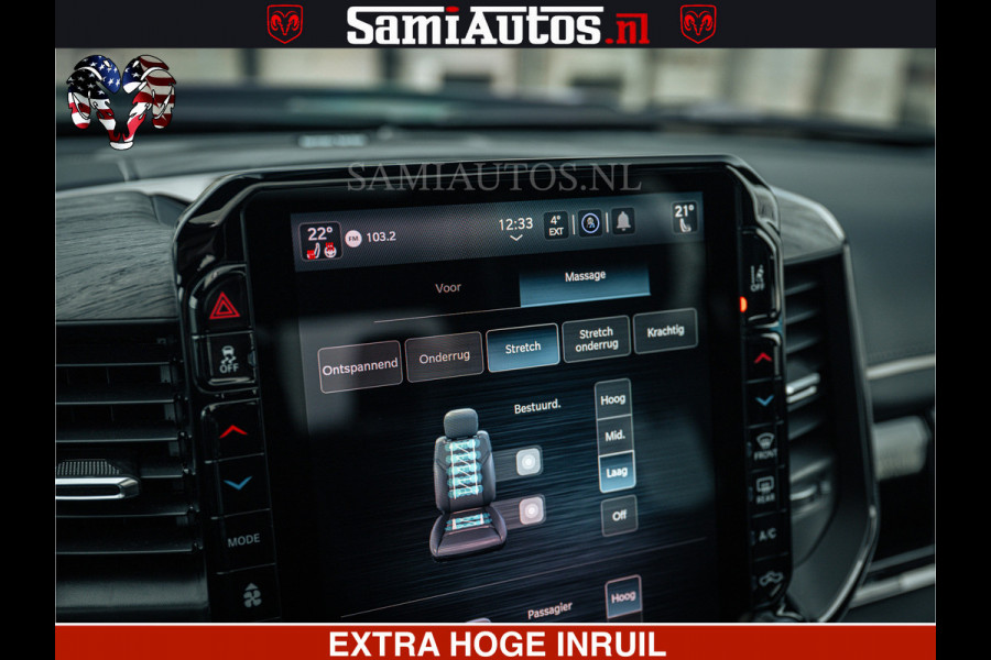 Dodge Ram 1500 Limited Night H.O 540HP 706Nm | Massage + Full Option | De Meest Luxe en Volle Pick-Up in zijn Klasse | Comfortabele Dubbele Cabine met Royale 5 Zitplaatsen | BPM vrij | Nu Leverbaar uit Voorraad | Voorraad Nr 2295 - 8559