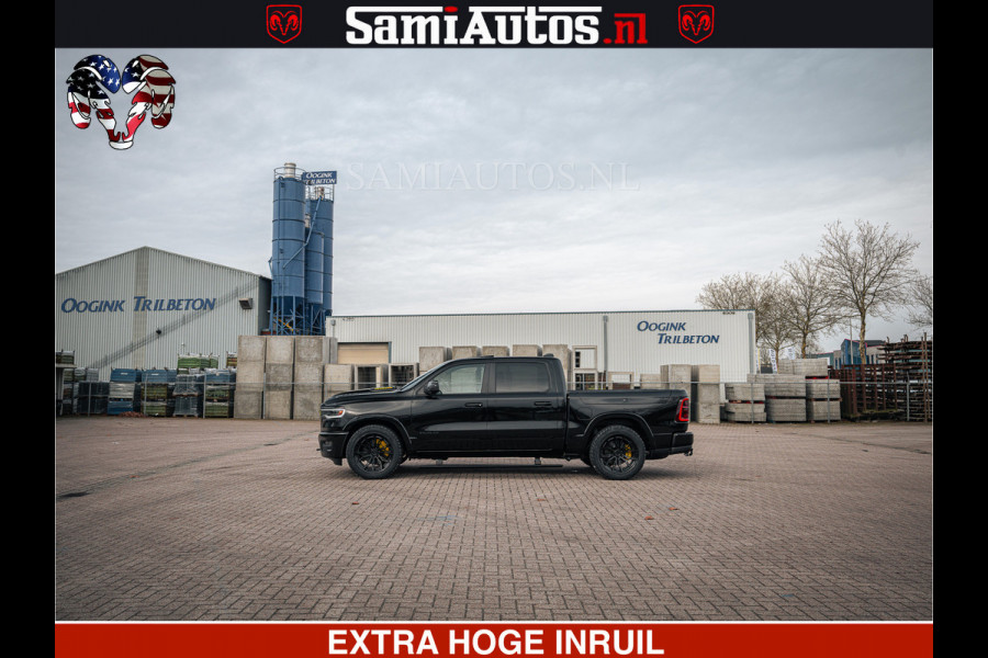 Dodge Ram 1500 Limited Night H.O 540HP 706Nm | Massage + Full Option | De Meest Luxe en Volle Pick-Up in zijn Klasse | Comfortabele Dubbele Cabine met Royale 5 Zitplaatsen | BPM vrij | Nu Leverbaar uit Voorraad | Voorraad Nr 2295 - 8559