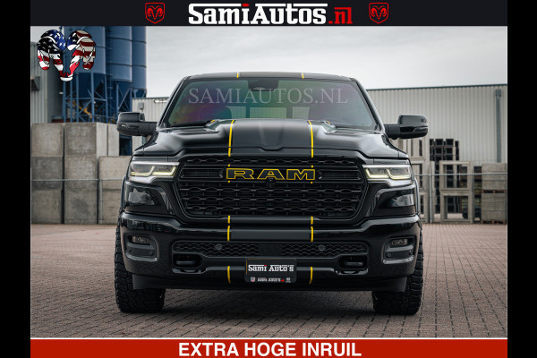 Dodge Ram Limited Night H.O 540HP 706Nm | Massage + Full Option | De Meest Luxe en Volle Pick-Up in zijn Klasse | Comfortabele Dubbele Cabine met Royale 5 Zitplaatsen | BPM vrij | Nu Leverbaar uit Voorraad | Voorraad Nr 2370 - 5411