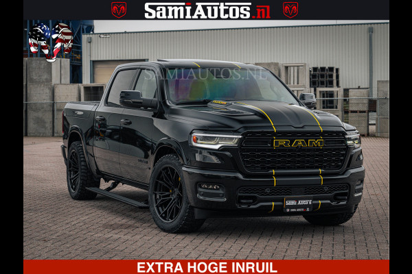 Dodge Ram Limited Night H.O 540HP 706Nm | Massage + Full Option | De Meest Luxe en Volle Pick-Up in zijn Klasse | Comfortabele Dubbele Cabine met Royale 5 Zitplaatsen | BPM vrij | Nu Leverbaar uit Voorraad | Voorraad Nr 2370 - 5411