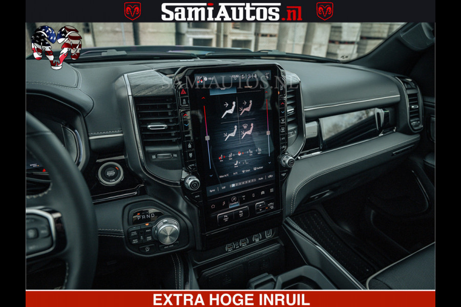 Dodge Ram Limited Night H.O 540HP 706Nm | Massage + Full Option | De Meest Luxe en Volle Pick-Up in zijn Klasse | Comfortabele Dubbele Cabine met Royale 5 Zitplaatsen | BPM vrij | Nu Leverbaar uit Voorraad | Voorraad Nr 2370 - 5411